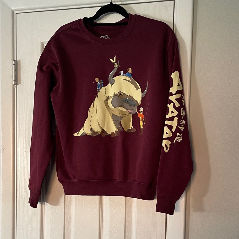 Nickelodeon Maroon Avatar: The Last Airbender Appa Crewneck Sweatshirt